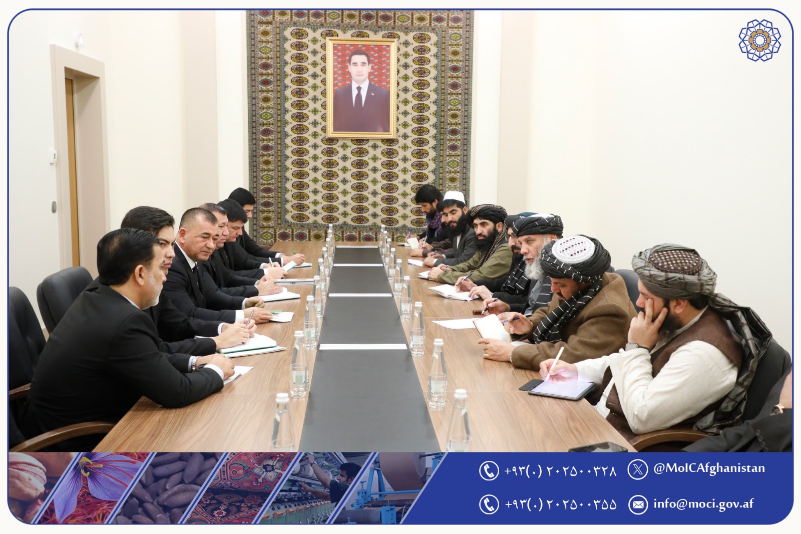 دیدار سرپرست وزارت صنعت و تجارت با رئیس اتحادیه تاجران جمهوری ترکمنستان