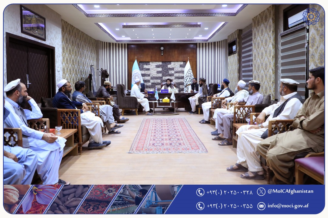 ملاقات معین وزارت صنعت و تجارت با تعدادی از صنعت‌کاران ولایت کابل